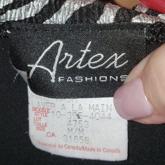 Artex Black & Silver Zebra Print Jacket, Size M - Picture 5 of 5
